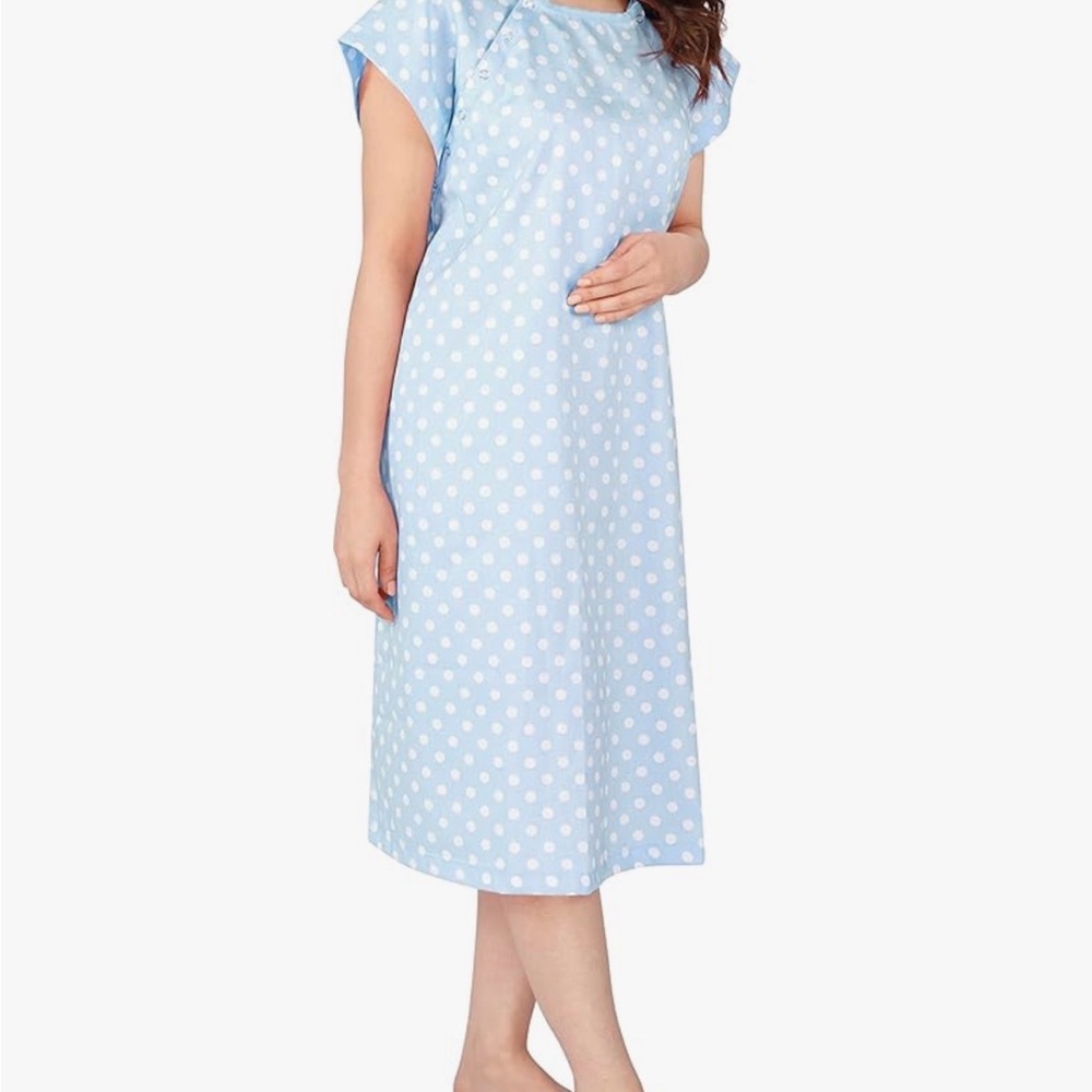 Labor and Delivery- Nursing Blue Polka Dot Hospital - Night Gown